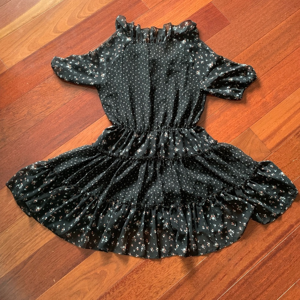 Black Floral Dress, Size M - Picture 3 of 13